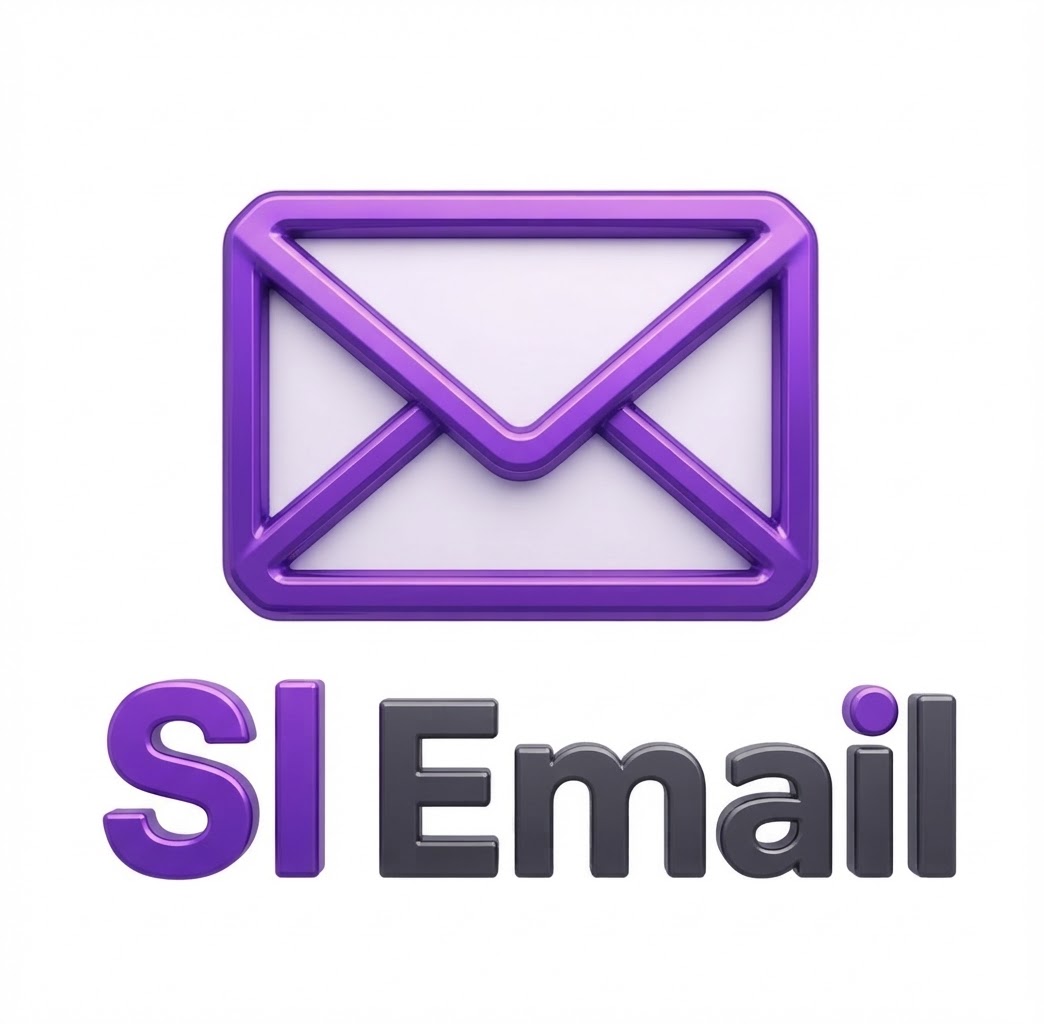 SI Email logo – a purple 3D envelope icon above the wordmark